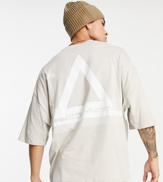 Бежевая футболка в стиле oversized с принтом логотипа ASOS Unrvlld Spply-Светло-бежевый цвет