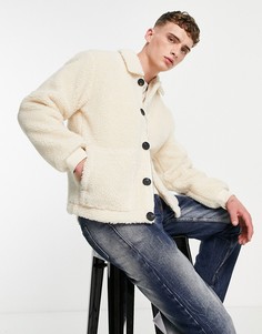 Белая куртка из искусственного меха Mennace-Белый