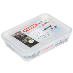 Форма для выпечки жаропрочная стеклянная Pyrex Cook Freez 241P000 прямоугольная с крышкой, 0.8 л