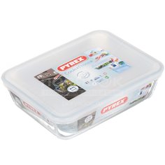 Форма для выпечки жаропрочная стеклянная Pyrex Cook Freez 242P000 прямоугольная с крышкой, 1.5 л