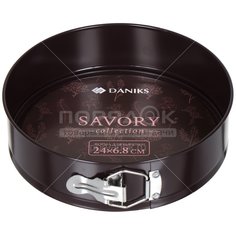 Форма для выпечки с антипригарным покрытием Daniks Savory K-803-5C круглая разъемная, 24х6.8 см