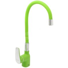 Смеситель для кухни, Frap, с картриджем, гибкий излив, зеленый, F4453-05
