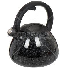 Чайник из нержавеющей стали Катунь КТ-125 Черный гранит со свистком, 2.5 л