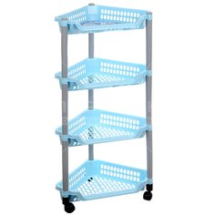 Полка универсальная, пластик, 4 секц, 38х30х82 см, угловая, Полимербыт, С088