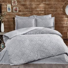 Постельное белье евростандарт, простыня 240х260, 2 наволочки 50х70, 2 наволочки 70х70, пододеяльник 200х220, Karteks, сатин, Morocco SJM-005, голубой