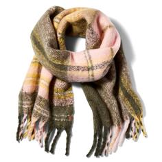 Шарфы Chunky Plaid Blanket Scarf With Fringe Timberland