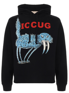 Худи хлопковое с принтом Gucci