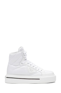 Белые высокие кеды Prada Macro