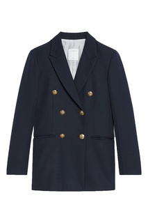 Темно-синий двубортный жакет Sandro