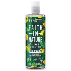 FAITH IN NATURE Шампунь для волос FAITH IN NATURE освежающий с маслами лимона и чайного дерева (для нормальных и жирных волос)