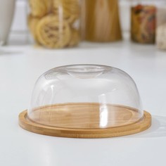 Масленка-сырница d=19 см, бамбук Доляна