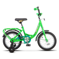Велосипед STELS Flyte 14 Z011 городской (детский), рама 9.5", колеса 14", черный/салатовый, 9.76кг [lu084708]