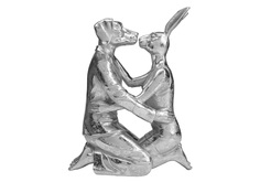 Статуэтка kissing rabbit and dog (kare) серебристый 35x45x21 см.