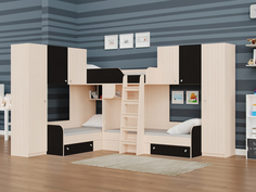 Кровать двухъярусная трио/3 венге (рв-мебель) коричневый 326.5x240x200 см.