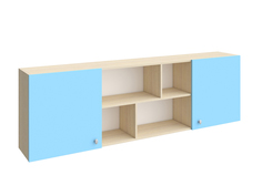 Полка дуб молочный/голубой (рв-мебель) голубой 194.2x30x60 см.