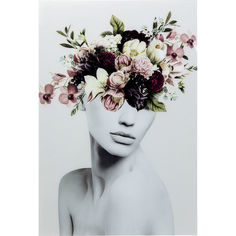 Картина lady flowers (kare) серый 80x120 см.
