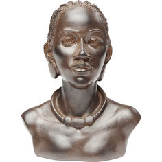 Бюст декоративный african lady (kare) коричневый 20x25x15 см.
