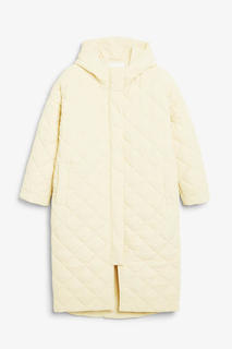 Beige long quilted coat Monki