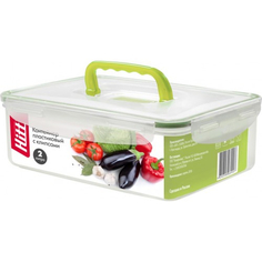 Контейнер Hitt Basic пластиковый герметичный прямоугольный с клипсами 2 л