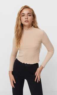 Stradivarius Футболка Из Мягкой Ткани Цвет Камня Xs