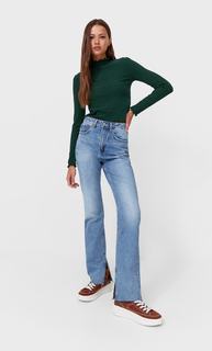 Stradivarius Футболка Из Мягкой Ткани Бутылочно-Зеленый L