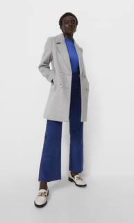 Stradivarius Базовое Пальто Пестро-Серый Xl