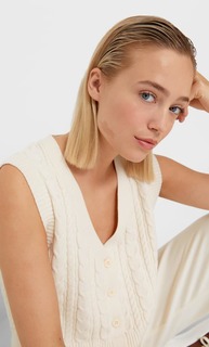 Stradivarius Трикотажный Жилет С Пуговицами Ванильный Xs