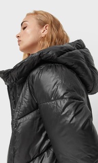 Stradivarius Удлиненный Пуховик Sorona Черный M