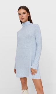 Stradivarius Короткое Платье Из Мягкой Ткани Небесно-Голубой Xs