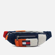 Сумка на пояс Tommy Jeans Heritage Colorblock Sherpa Bumbag, цвет синий