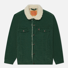 Мужская куртка Levis Type III Sherpa Trucker, цвет зелёный