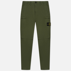 Мужские брюки Stone Island Stretch Cotton Gabardine Cargo Slim Fit, цвет оливковый
