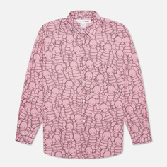 Мужская рубашка Comme des Garcons SHIRT x KAWS Print B, цвет розовый