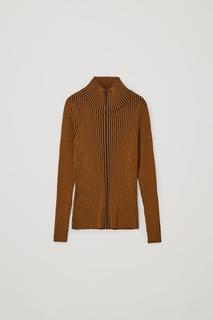 ВЯЗАНЫЙ ЖАКЕТ НА МОЛНИИ В РУБЧИК COS