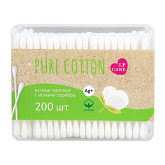 Палочки ватные LP CARE PURE COTTON с ионами серебра в коробке 200 шт