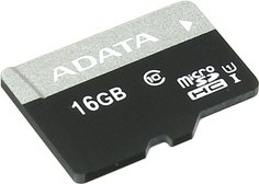 Карта памяти 16Gb - A-Data Premier - Micro Secure Digital HC Class 10 UHS-I U1 AUSDH16GUICL10-R