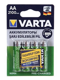 Аккумулятор AA - Varta 2100 mAh BL4 Ready2Use (4 штуки) 56706