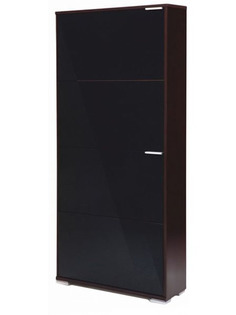 Обувница Vental Вива-4LB Венге-Black стекло