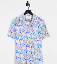 Рубашка свободного кроя с отложным воротником и акварельным принтом Selected Homme – эксклюзивно для ASOS-Разноцветный