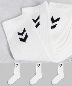 Набор из 3 пар белых базовых носков Hummel-Белый