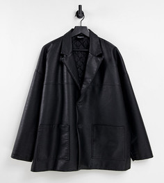 Черная куртка в стиле унисекс из искусственной кожи Reclaimed Vintage Inspired-Черный цвет