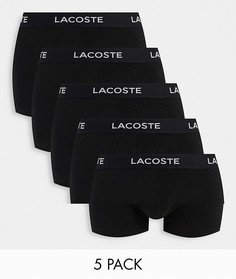 Набор из 5 черных боксеров-брифов Lacoste-Черный цвет