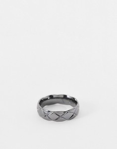 Серое фактурное кольцо из нержавеющей стали Icon Brand-Серый