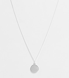 Ожерелье из стерлингового серебра с минималистичной подвеской-диском ASOS DESIGN-Серебряный