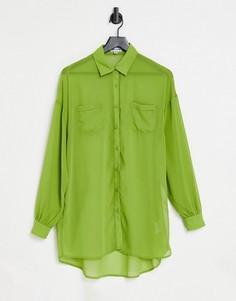 Пляжная рубашка оливкового цвета Public Desire-Зеленый цвет