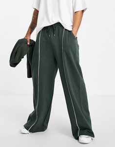 Зеленые широкие джоггеры в стиле "super oversized" с кантом ASOS DESIGN-Зеленый цвет