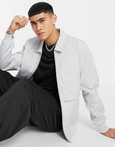 Светло-серая куртка Харрингтон ASOS DESIGN essential-Серый