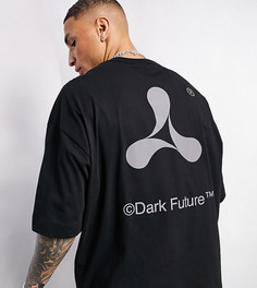 Черная oversized-футболка со светоотражающим логотипом от комплекта ASOS Dark Future x Cream-Черный цвет