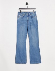 Синие джинсы из органического хлопка с легким клешем в стиле 70-х Weekday Sway-Голубой