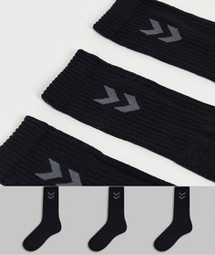 Набор из 3 пар черных базовых носков Hummel-Черный цвет